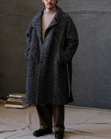 Felted Tweed Double Breasted Trench Coat Two-tone