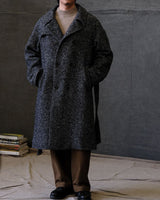 Felted Tweed Double Breasted Trench Coat Two-tone