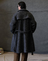Felted Tweed Double Breasted Trench Coat Two-tone