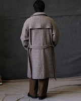 Felted Tweed Double Breasted Trench Coat Two-tone