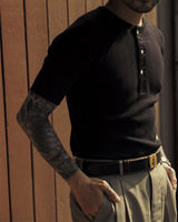 Striped Slim Fit Henley Shirt LabourUnionClothing