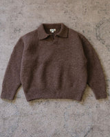 Polo Jumper Buttonless Collar Felted Wool-blend