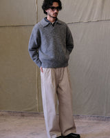 Polo Jumper Buttonless Collar Felted Wool-blend