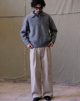 Polo Jumper Buttonless Collar Felted Wool-blend