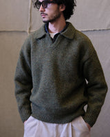 Polo Jumper Buttonless Collar Felted Wool-blend