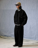 denim trucker jacket slanted shoulder