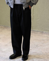 pantalon plissé en laine mélangée peignée