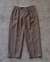 pantalon plissé en laine mélangée peignée