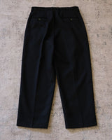 pantalon plissé en laine mélangée peignée