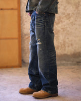 Distressed Washed Worker Jeans