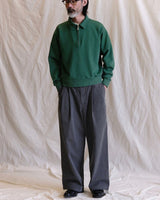 Half-zip Collared Sweatshirt – Heavyweight Cotton, Green