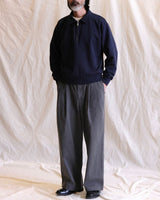 Half-zip Collared Sweatshirt – Heavyweight Cotton, Navy