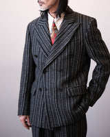 Striped Two-piece Suits Peak-Lapel Jacket