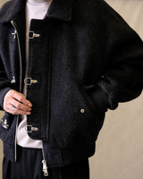 Wool bomber jacket fireman clasp