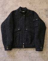 blouson aviateur en laine à chevrons