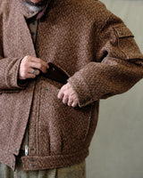 blouson aviateur en laine à chevrons