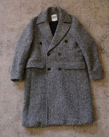 Double Breasted Chevron Tweed Polo Coat