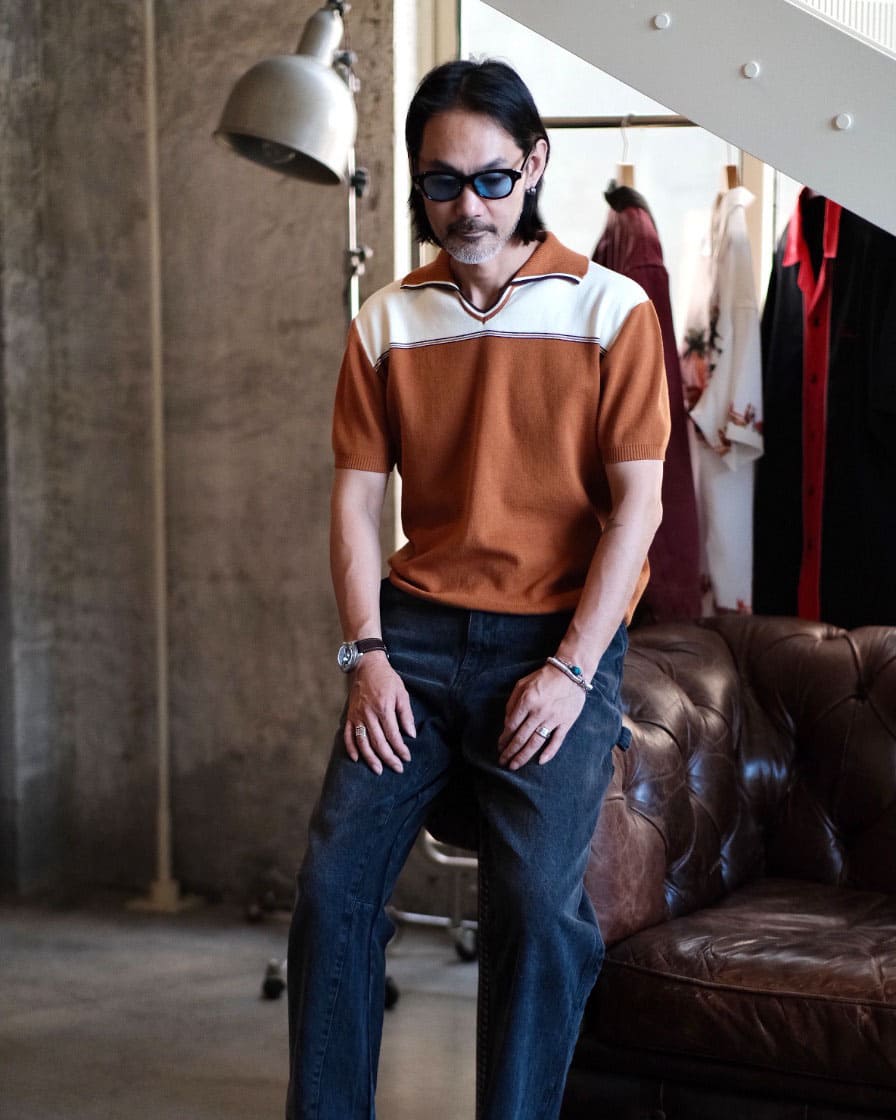 70s Polo Shirt Fashion Buttonless Two-tone Polo – Labour Union