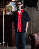 Chemise de bowling à patte de boutonnage rouge