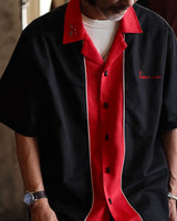 Chemise de bowling à patte de boutonnage rouge