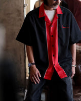 Chemise de bowling à patte de boutonnage rouge