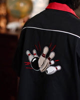 Chemise de bowling à patte de boutonnage rouge