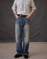 Stoned-washed Red-line Selvedge Straight-leg Jeans 15.5oz
