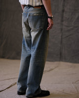Stoned-washed Red-line Selvedge Straight-leg Jeans 15.5oz