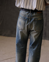 Stoned-washed Red-line Selvedge Straight-leg Jeans 15.5oz