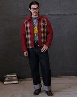 30s Spliced Plaided Field Sports Jacket