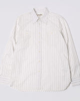White striped shirt on a light gray background