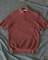 Waffle Pattern Polo Shirt