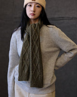 Écharpe tricotée à torsades en fil feutré