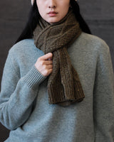 Écharpe tricotée à torsades en fil feutré