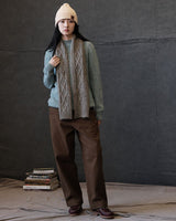 Écharpe tricotée à torsades en fil feutré