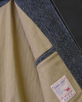 Chevron Stand Collar Tweed Jacket