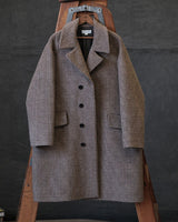 Houndstooth Wool Trench Coat