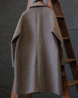 Houndstooth Wool Trench Coat