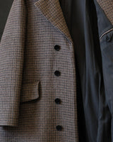 Houndstooth Wool Trench Coat