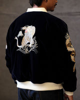 Quilted Souvenir Valvet Jacket Tiger&Dragon Embroidery