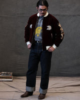 Quilted Souvenir Valvet Jacket Tiger&Dragon Embroidery