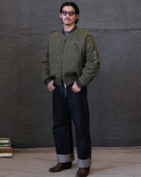 Waxed Canvas Quilted MA1 Bomber Jacket