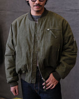 Waxed Canvas Quilted MA1 Bomber Jacket