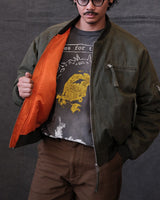 Waxed Canvas Quilted MA1 Bomber Jacket