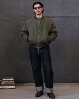 Waxed Canvas Quilted MA1 Bomber Jacket