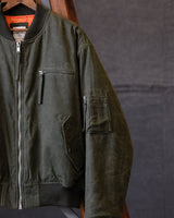 Waxed Canvas Quilted MA1 Bomber Jacket