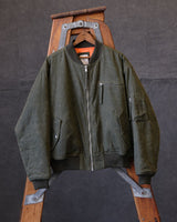 Waxed Canvas Quilted MA1 Bomber Jacket