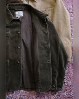 Corduroy Chore Jacket – inside view showing lining and corozo buttons