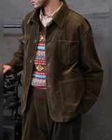 Corduroy Chore Jacket in olive – worn by model