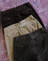 Double-pleated Corduroy Trousers in three colours – back flap pockets and side adjusters